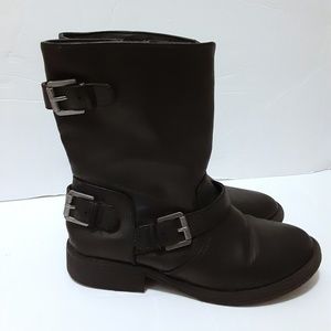Girl's Black Moto Boots